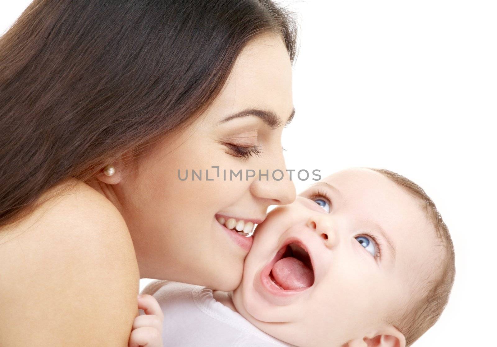 playful mama with happy baby by dolgachov