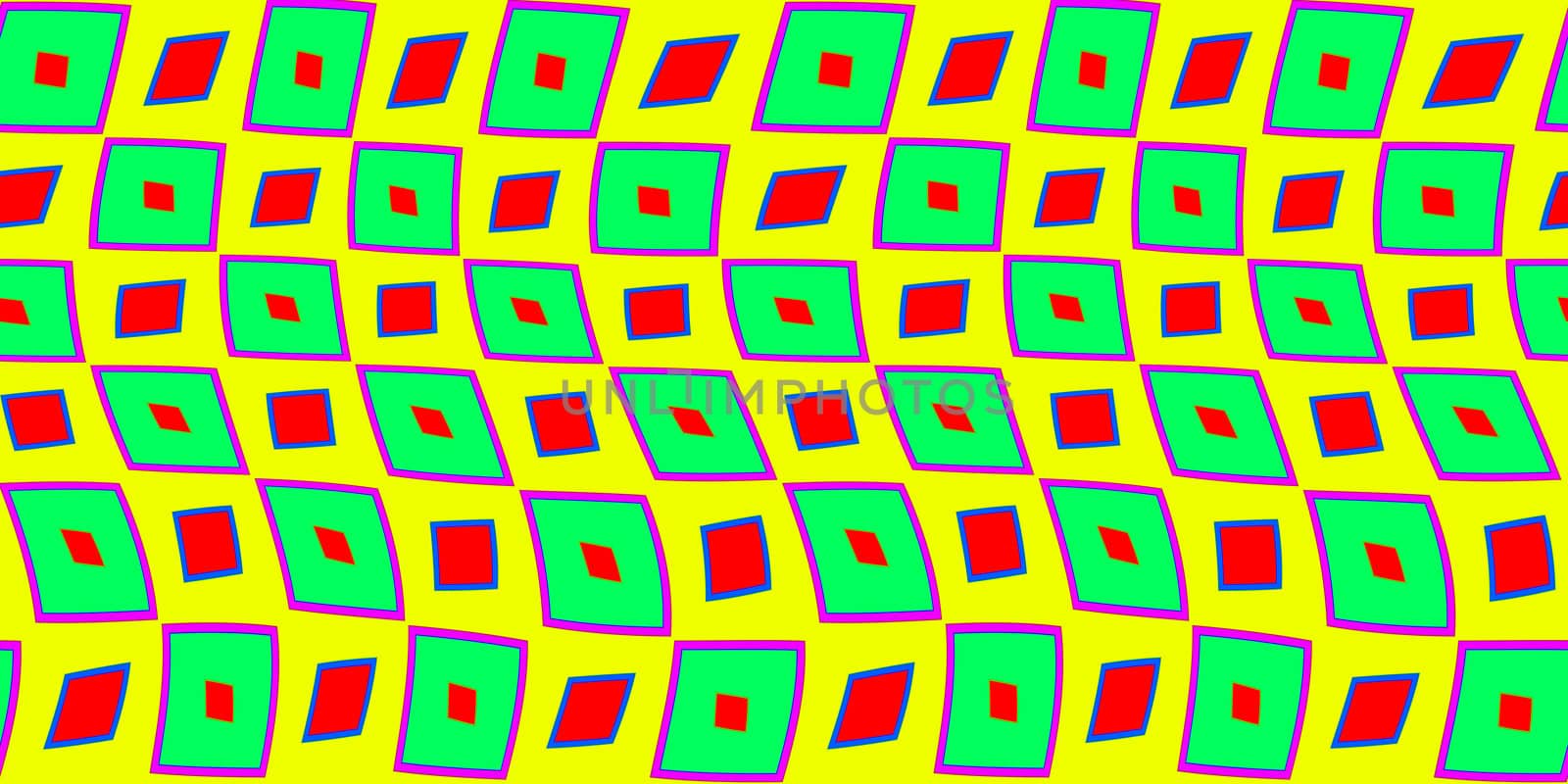 texture of vivid red and green square shapes on yellow