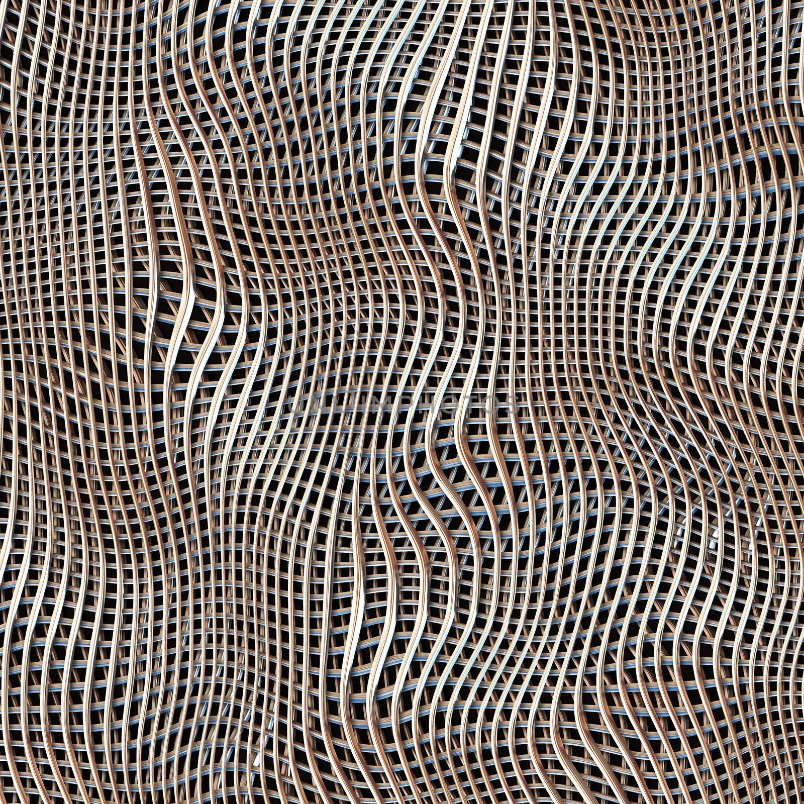 texture of waving metallic lines giving an optical illusion of depth 