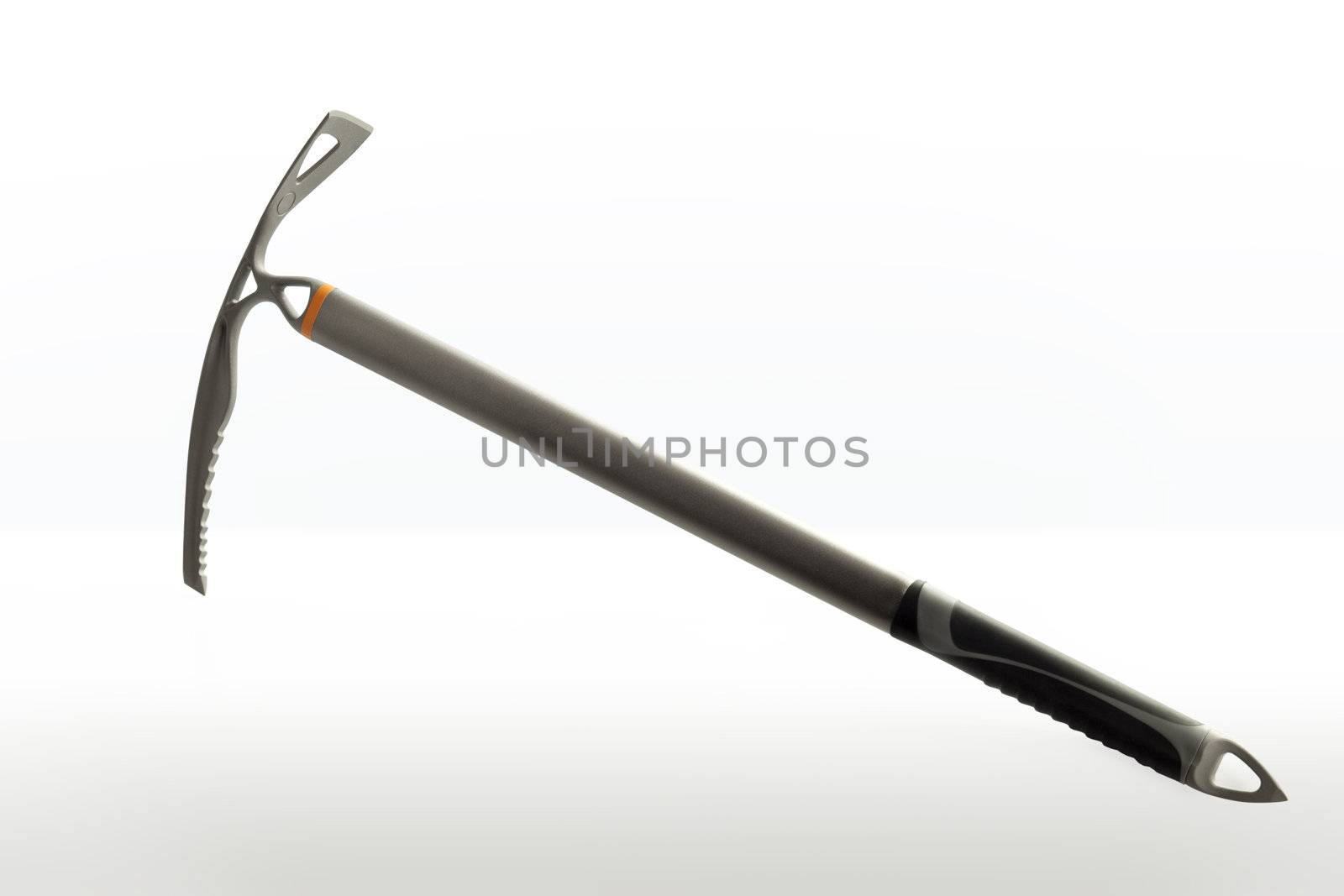 Modern ice peak axe over a white background