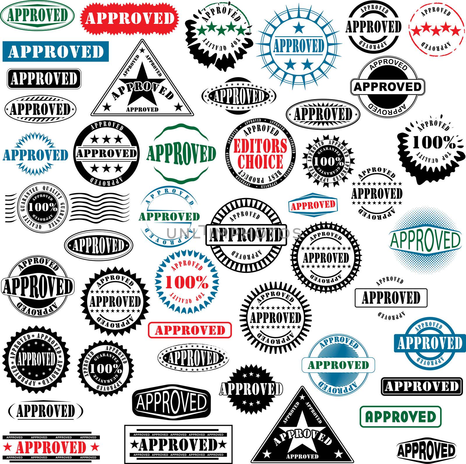 Approved rubber stamps collection by ints