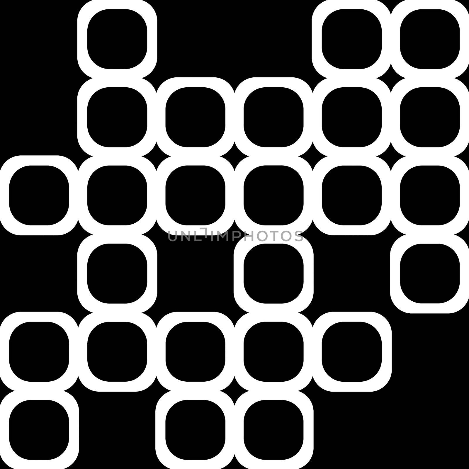 texture of white rounded cubes on black