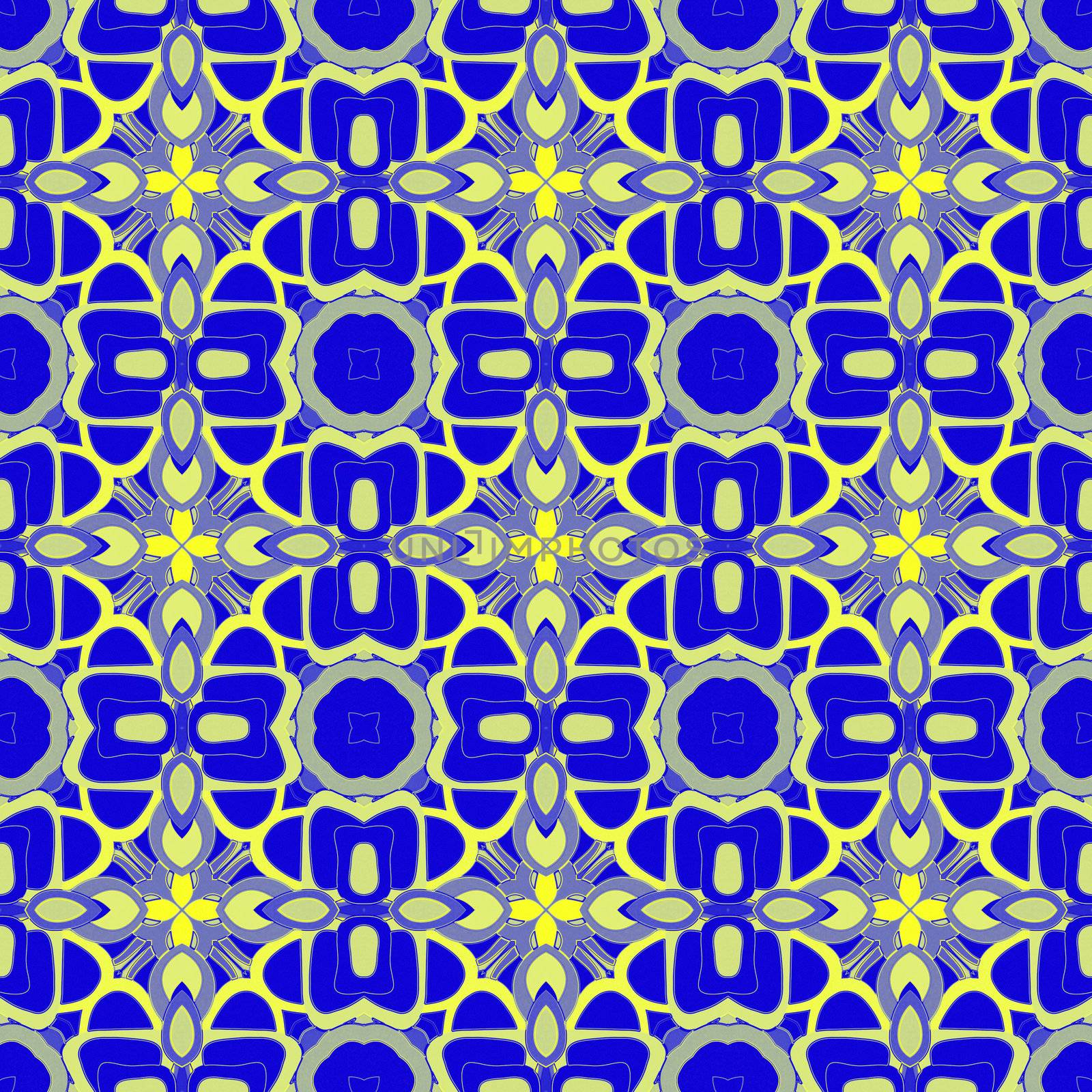 seamless texture of abstract repeating yellow star shapes on blue