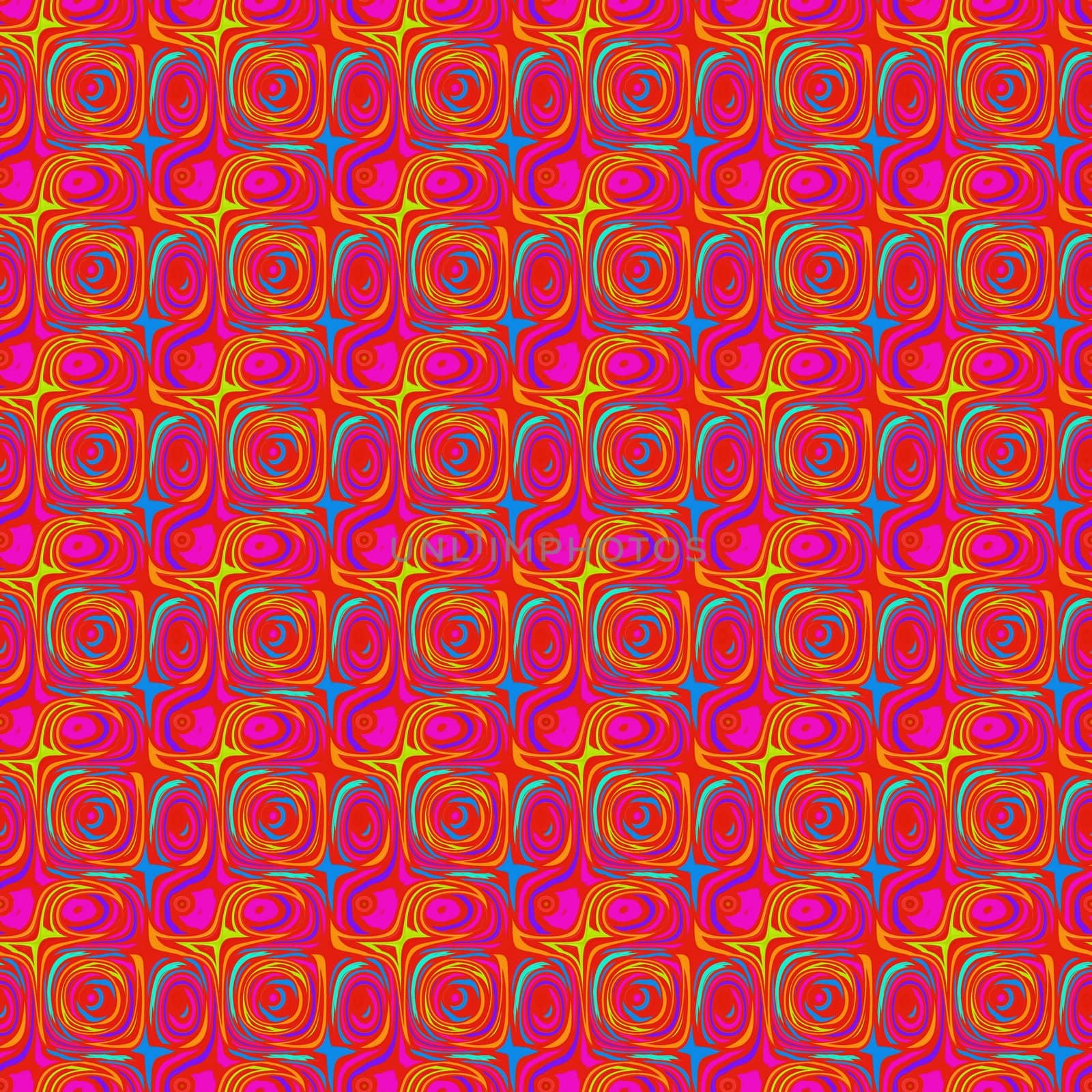 seamless texture of repeating swirls in bright red