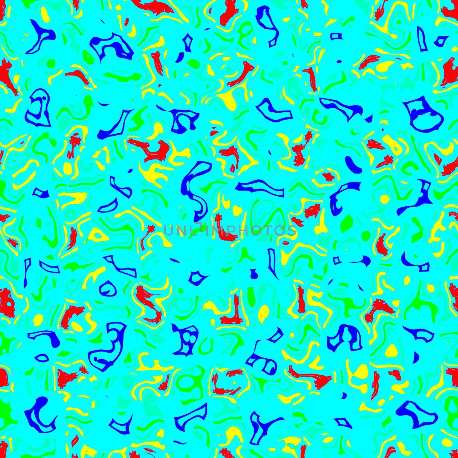 seamless texture of many colorful little scribbles on blue background