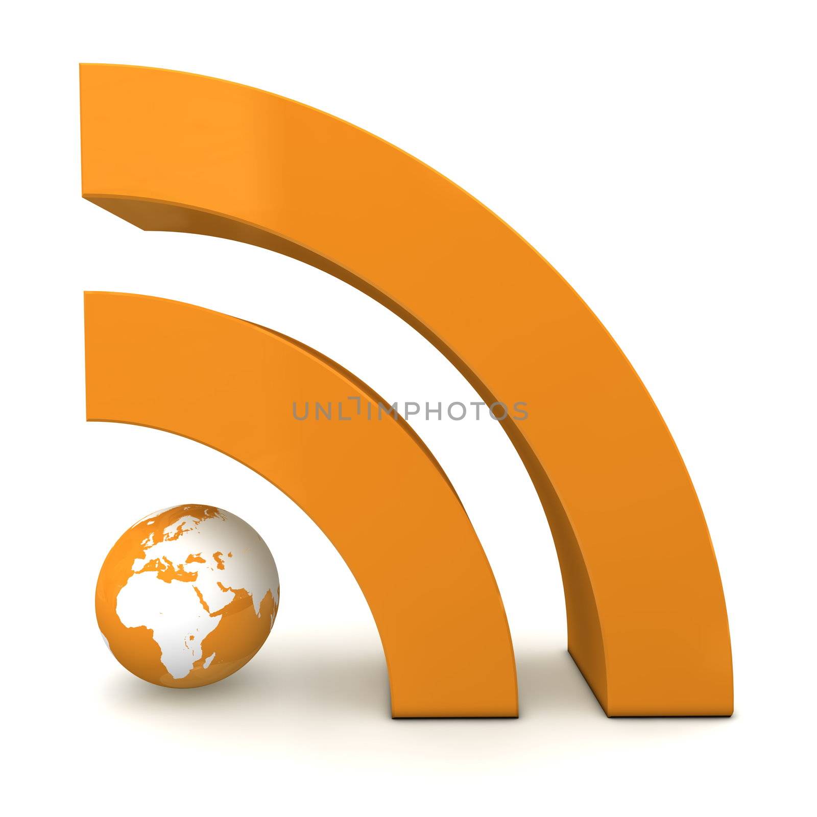 RSS Sign in Metallic Orange - Front View by PixBox