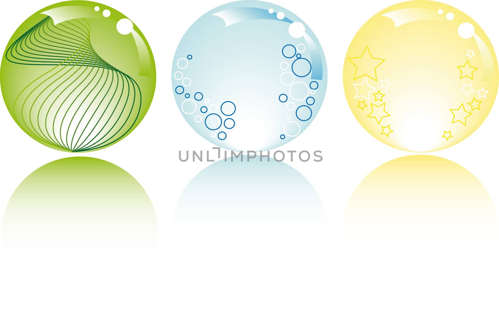 glowing spheres in pastel colors with stars bubbles and fantasy 
