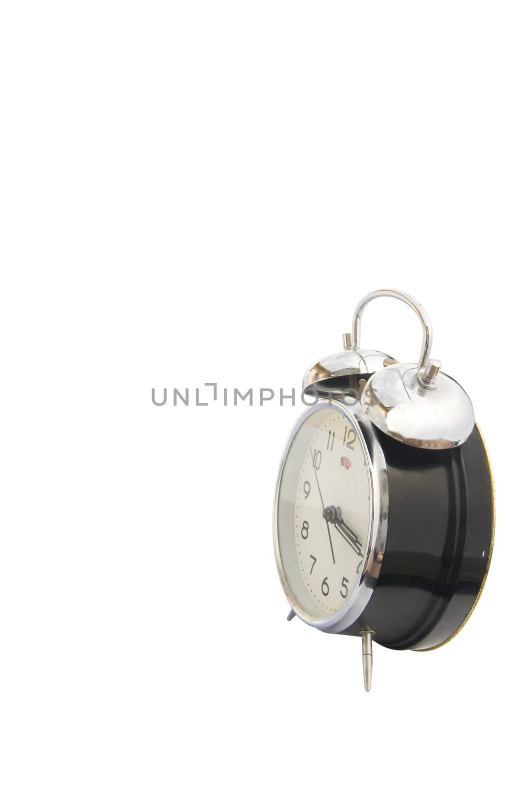 isolated vintage classic alarm clock bell on a white background. Time concept