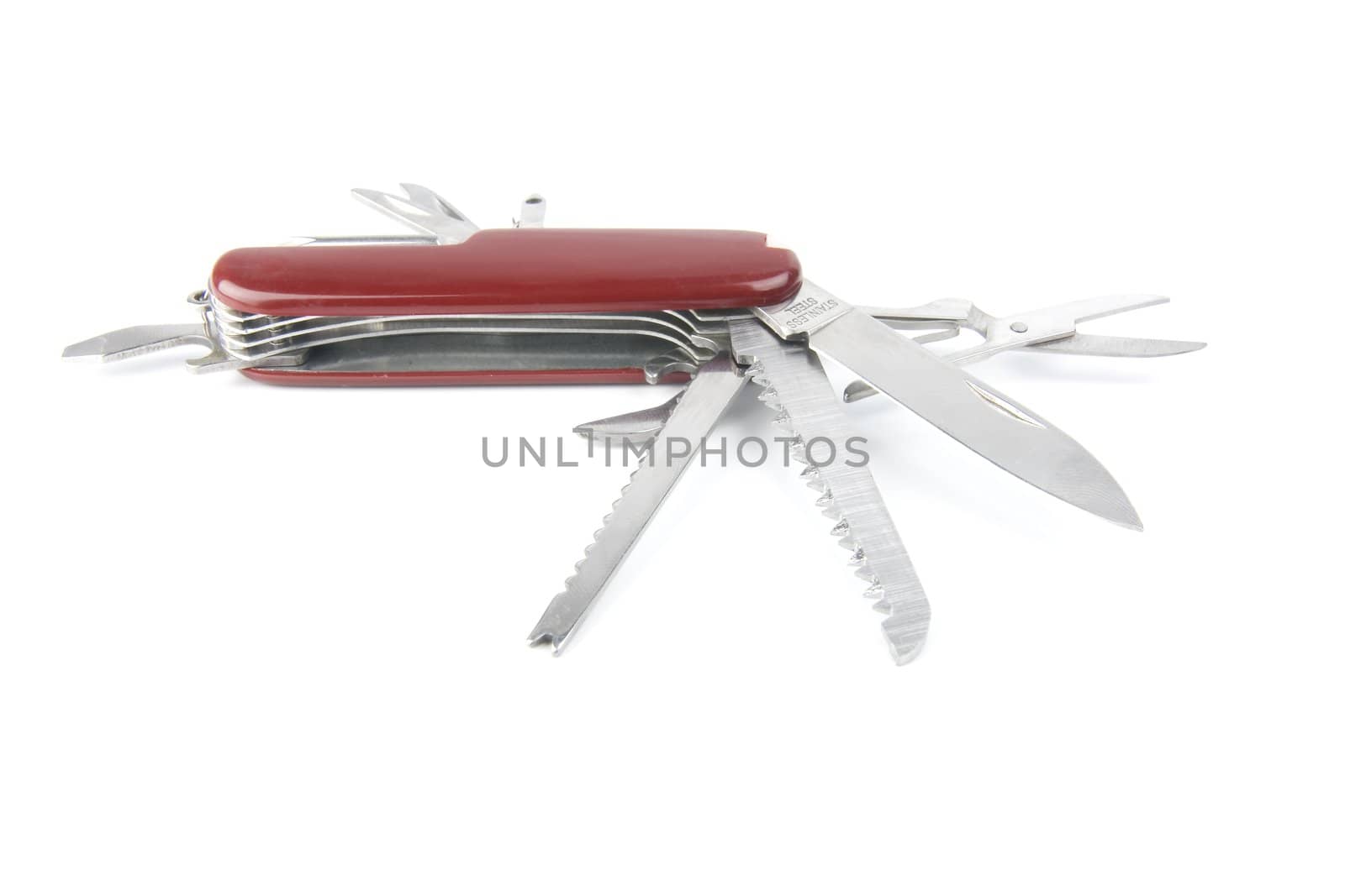 marketing red swiss army pocket knife tool by Trebuchet