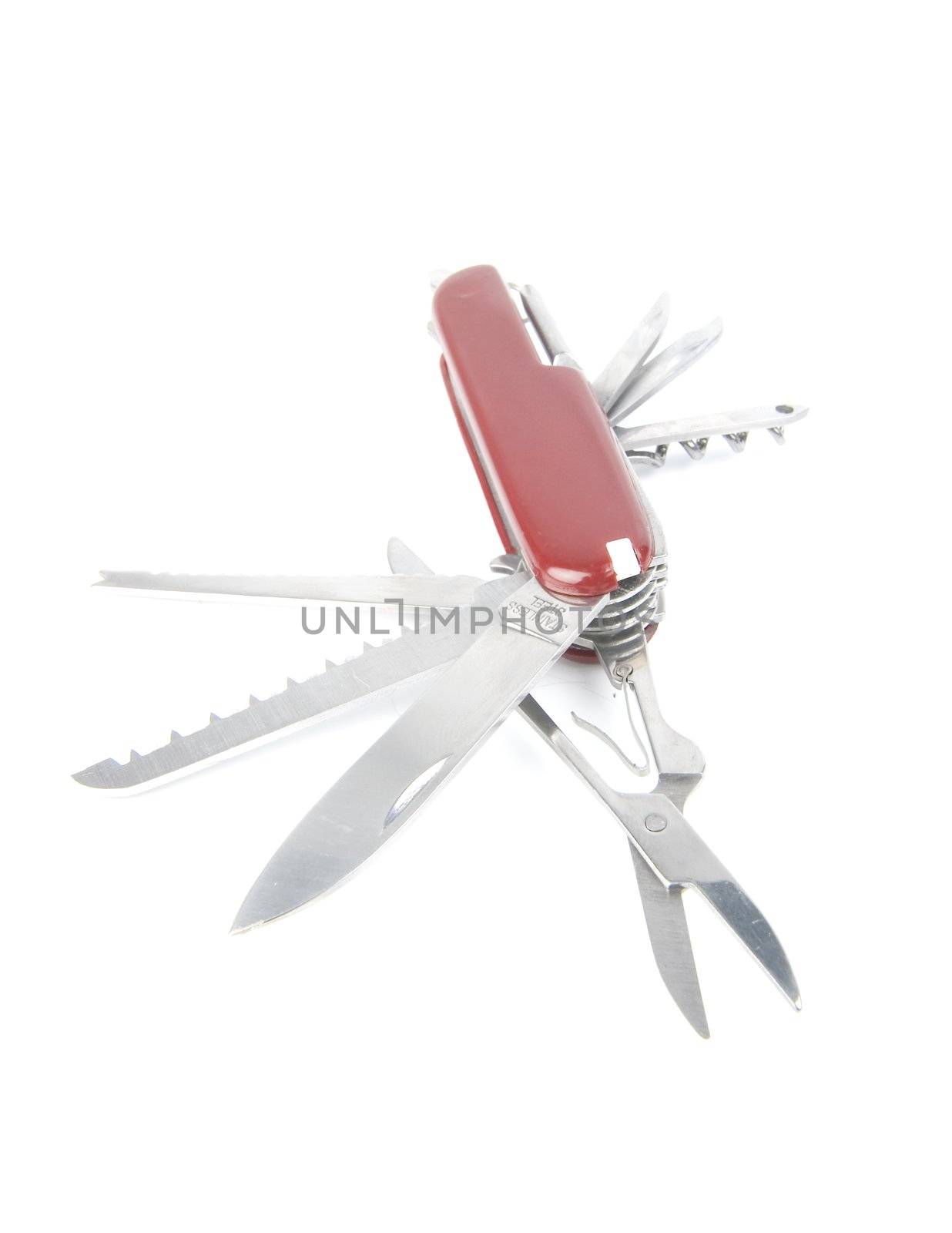 marketing red swiss army pocket knife tool by Trebuchet