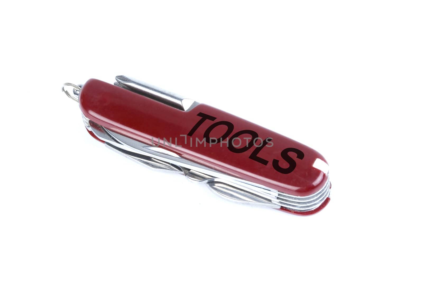 marketing red swiss army pocket knife tool by Trebuchet