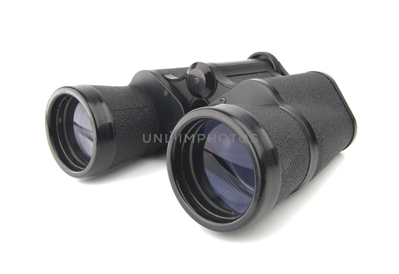 close up of a binoculars tool isolated over a white background