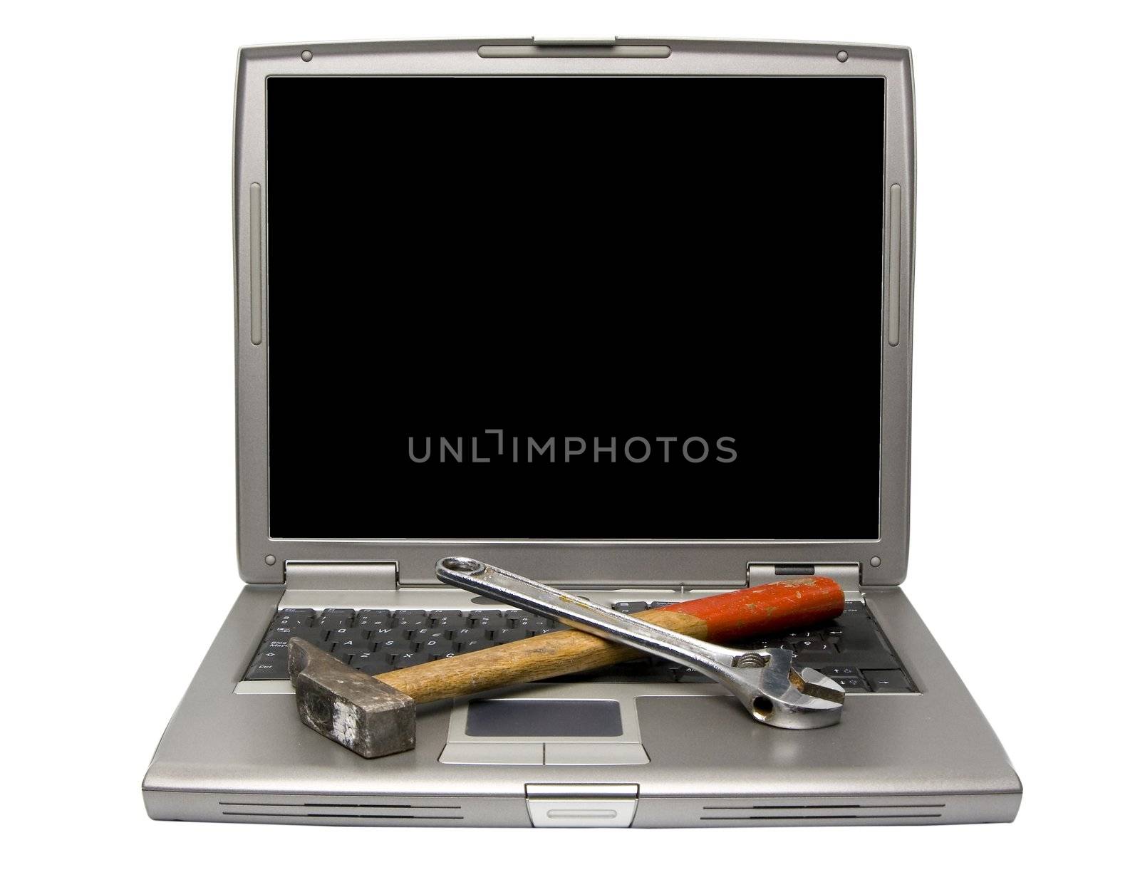 laptop and tools by Trebuchet