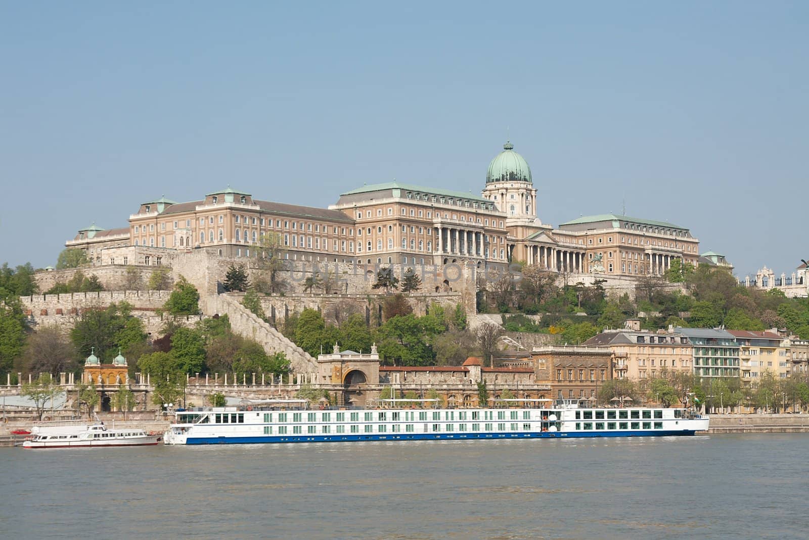 Castle of Buda in Budapest with the river Danube