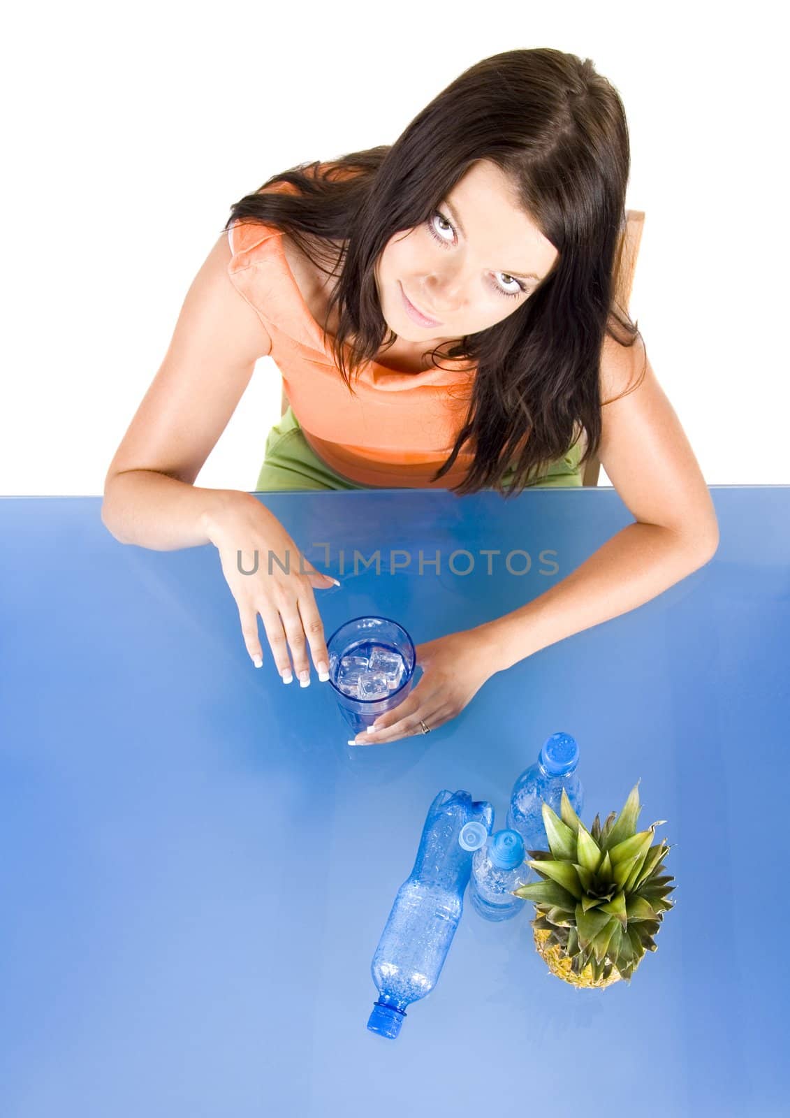 Woman drinking healthy mineral water