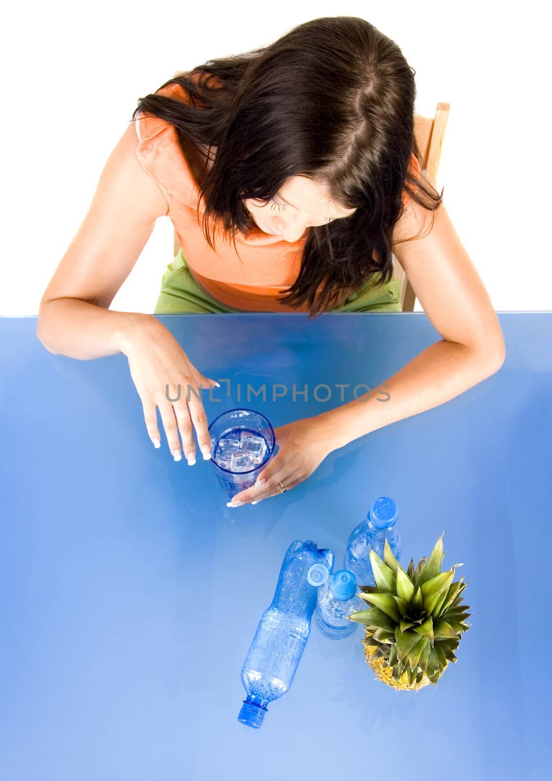 Woman drinking healthy mineral water