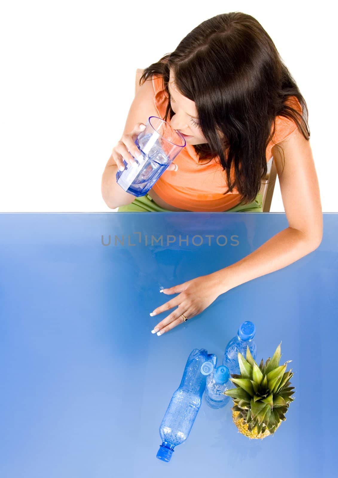 Woman drinking healthy mineral water