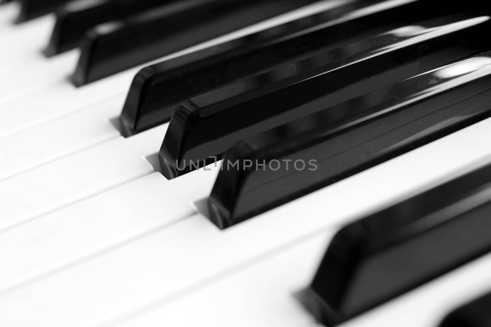 Closeup of the keys of a piano