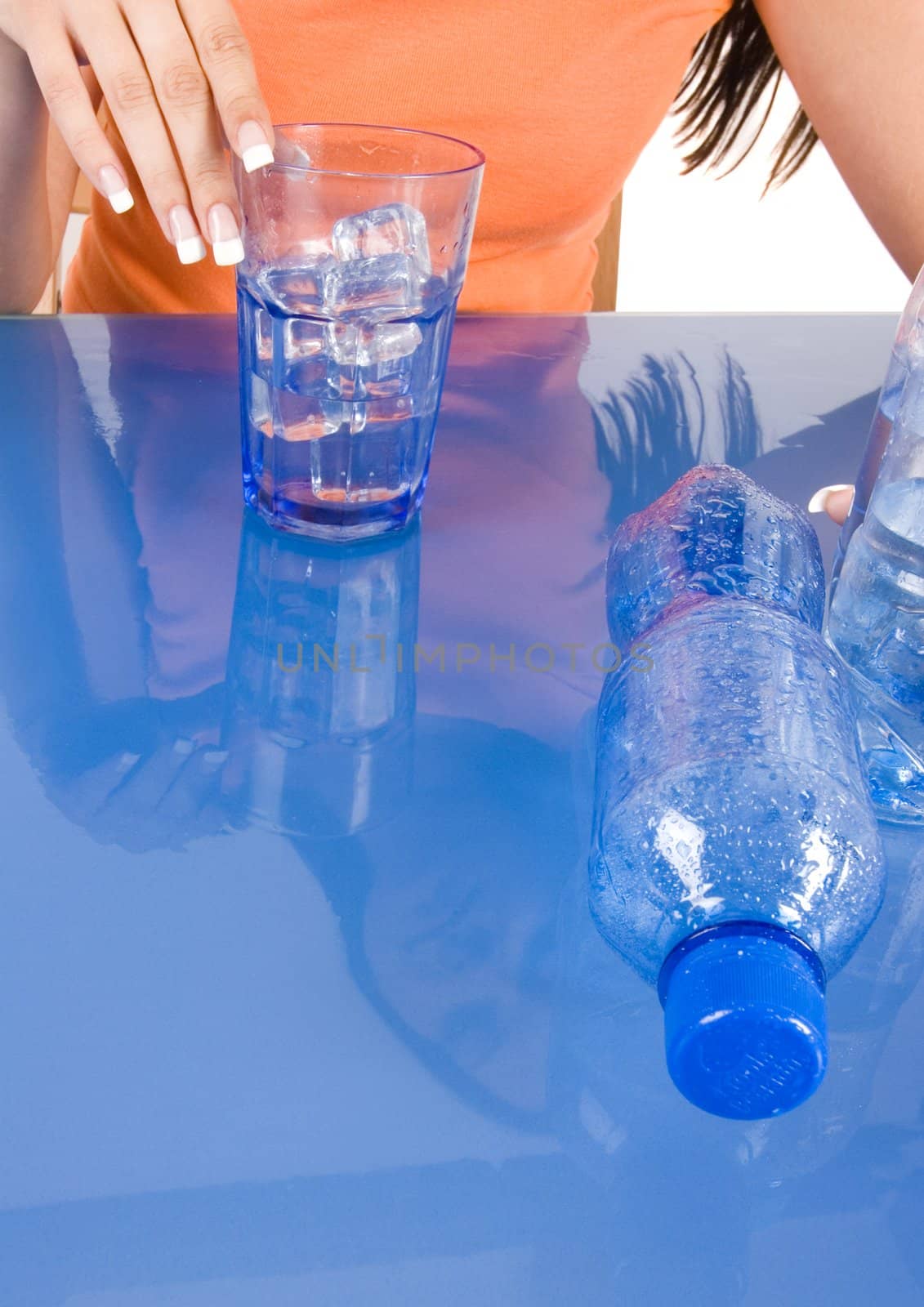 Woman drinking healthy mineral water