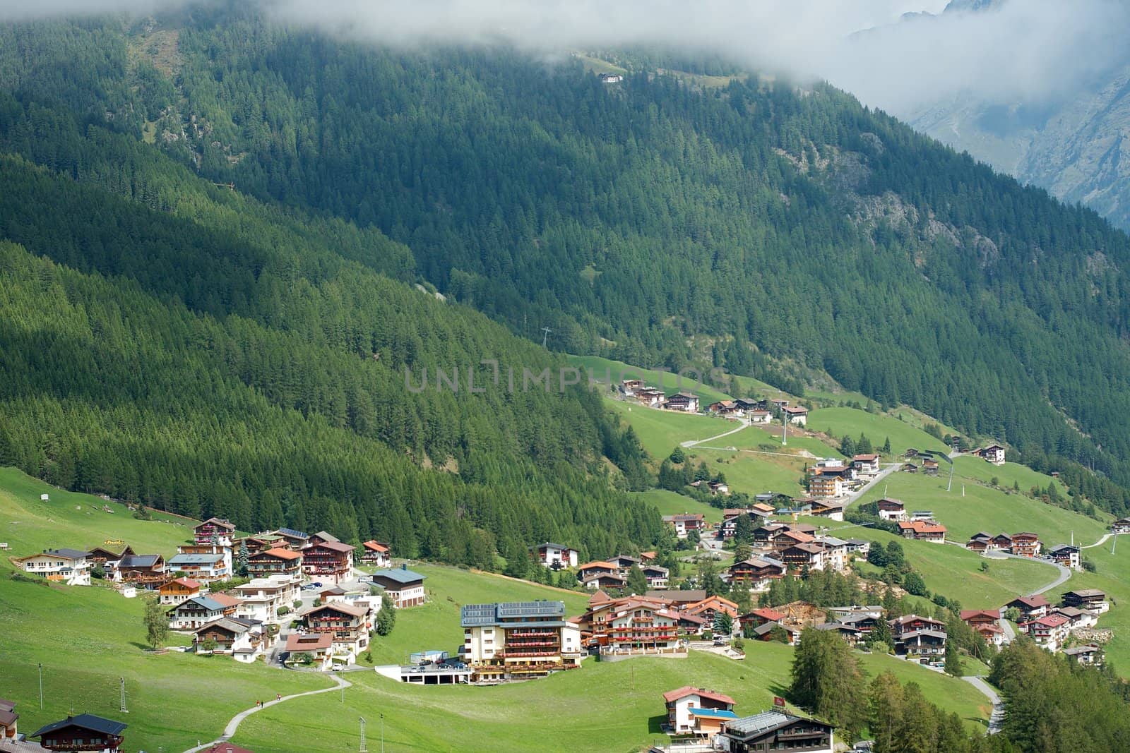 Beautiful valley in the Alps in Austria