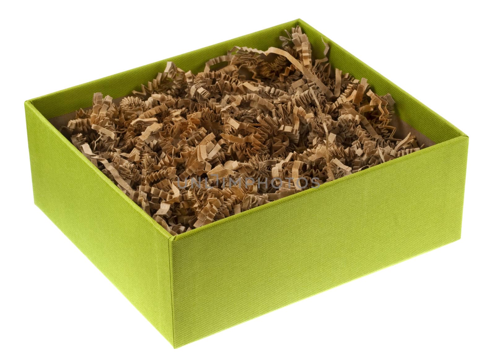 ecological gift box with recycled shreded paper by PixelsAway