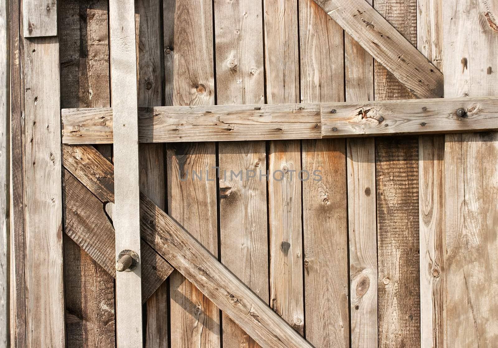 Wooden texture of an old barn door