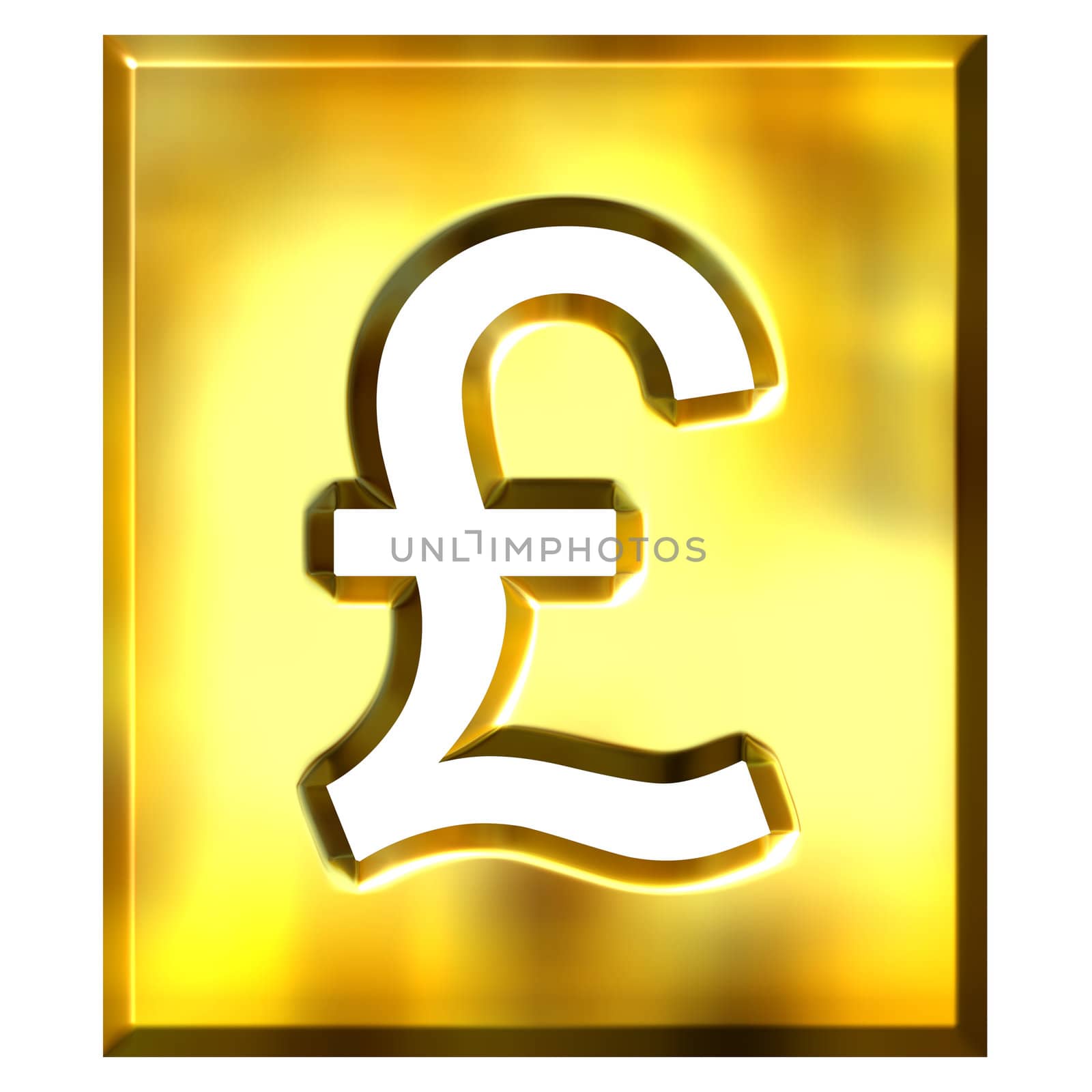 3D Golden Framed Pound Sign by Georgios