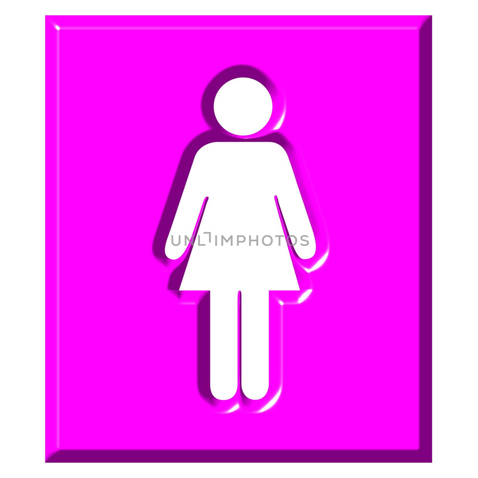 3d female sign isolated in white