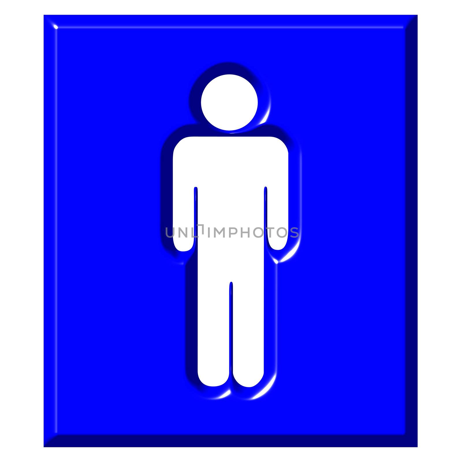 3d male sign isolated in white