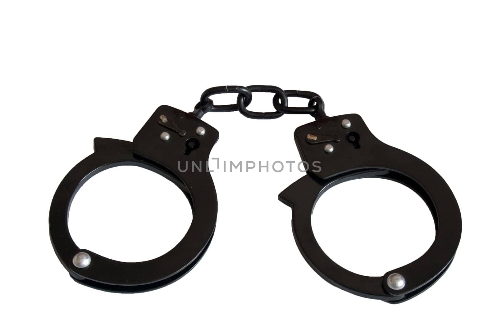 black handcuffs isolated on white