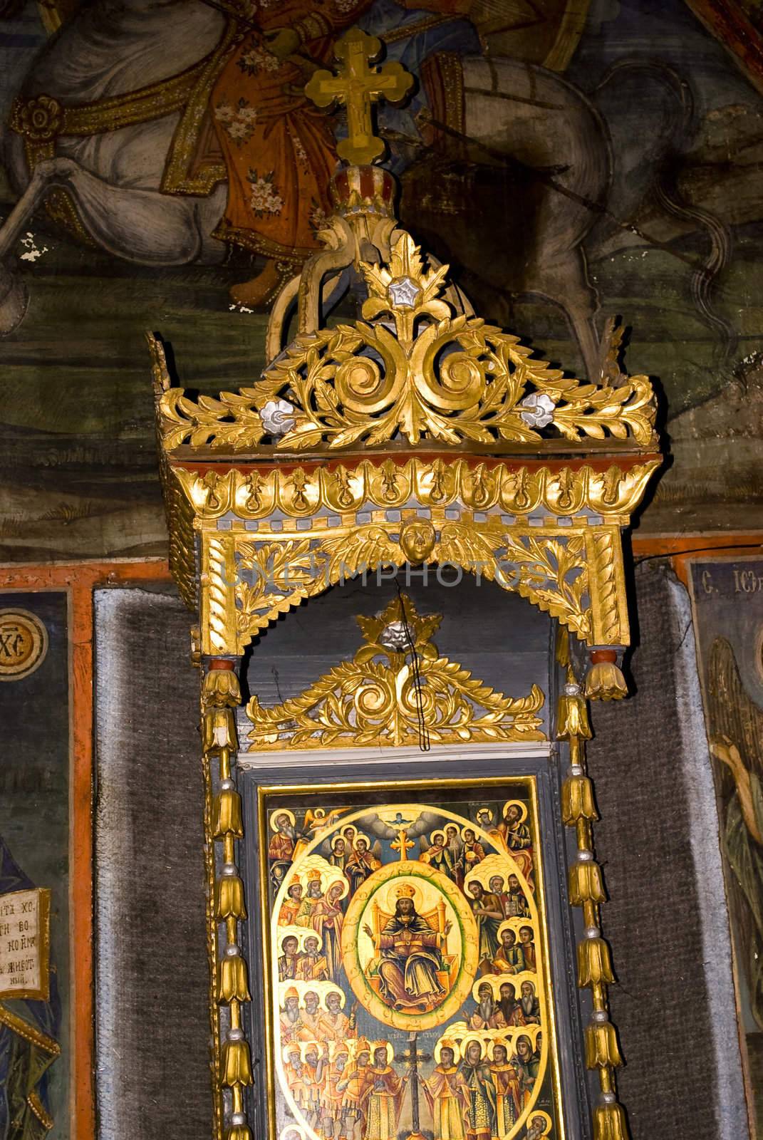 Icon paintings in monastery interior by Dessie_bg