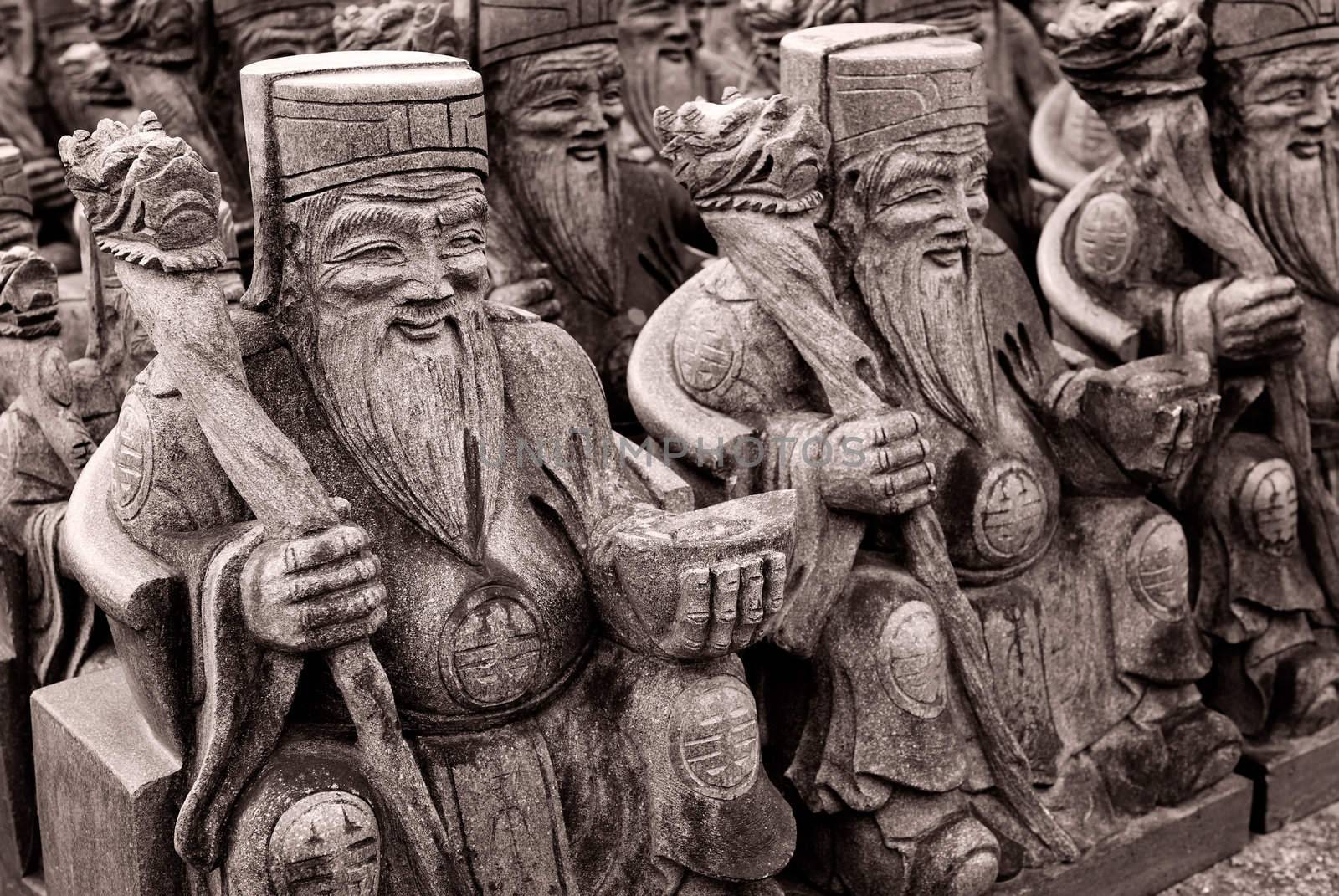 It is a group of chinese stone god.
