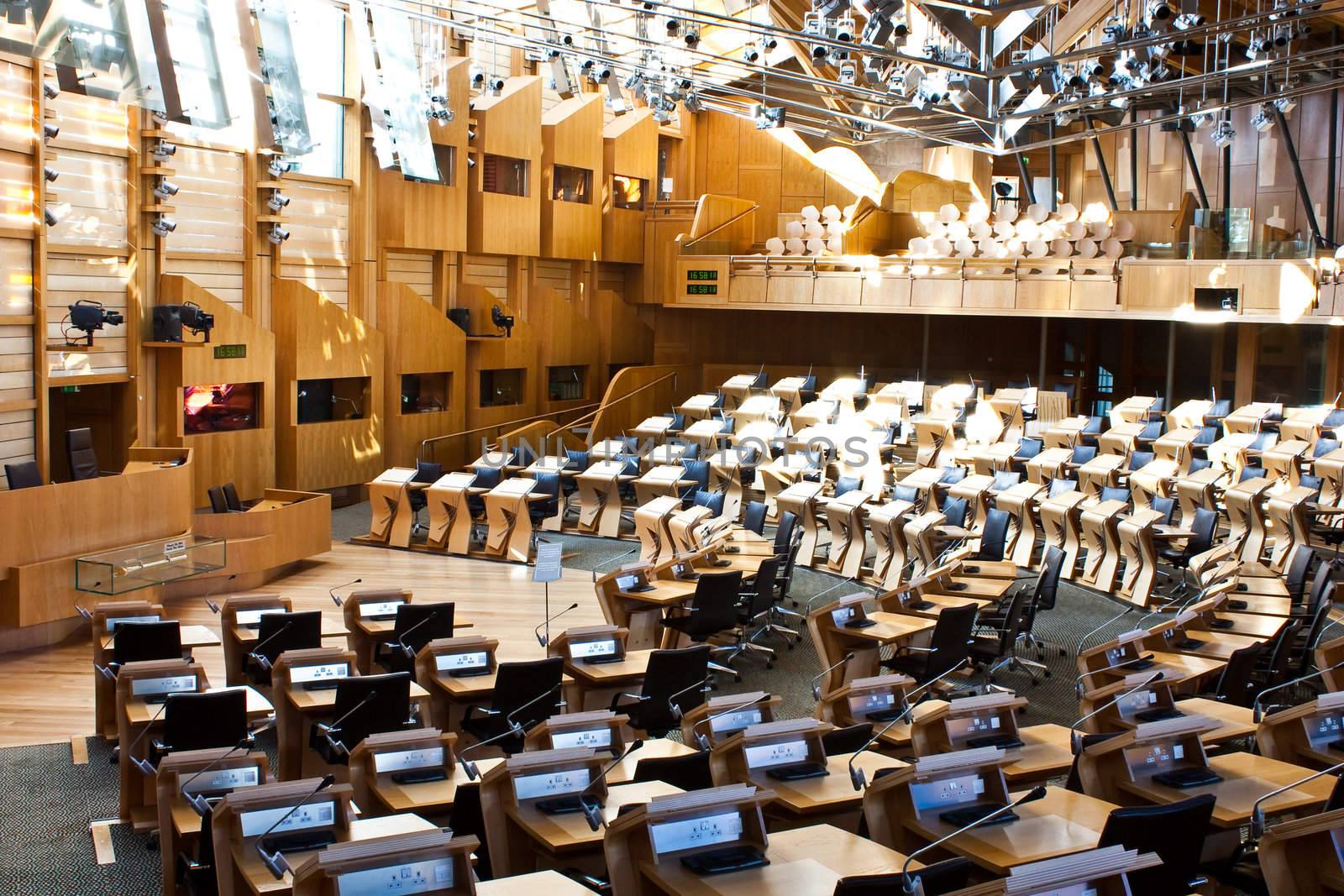 Interiors of Edinburgh Parliament, built in 2004