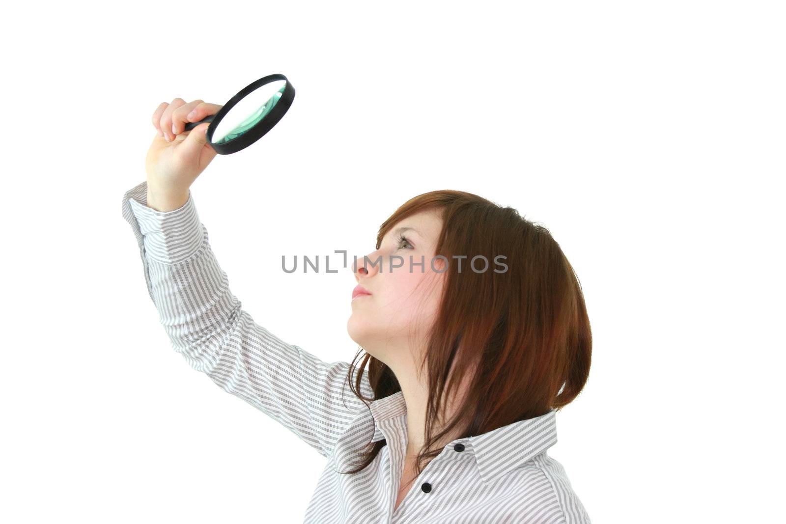 Young student with magnifier by BDS