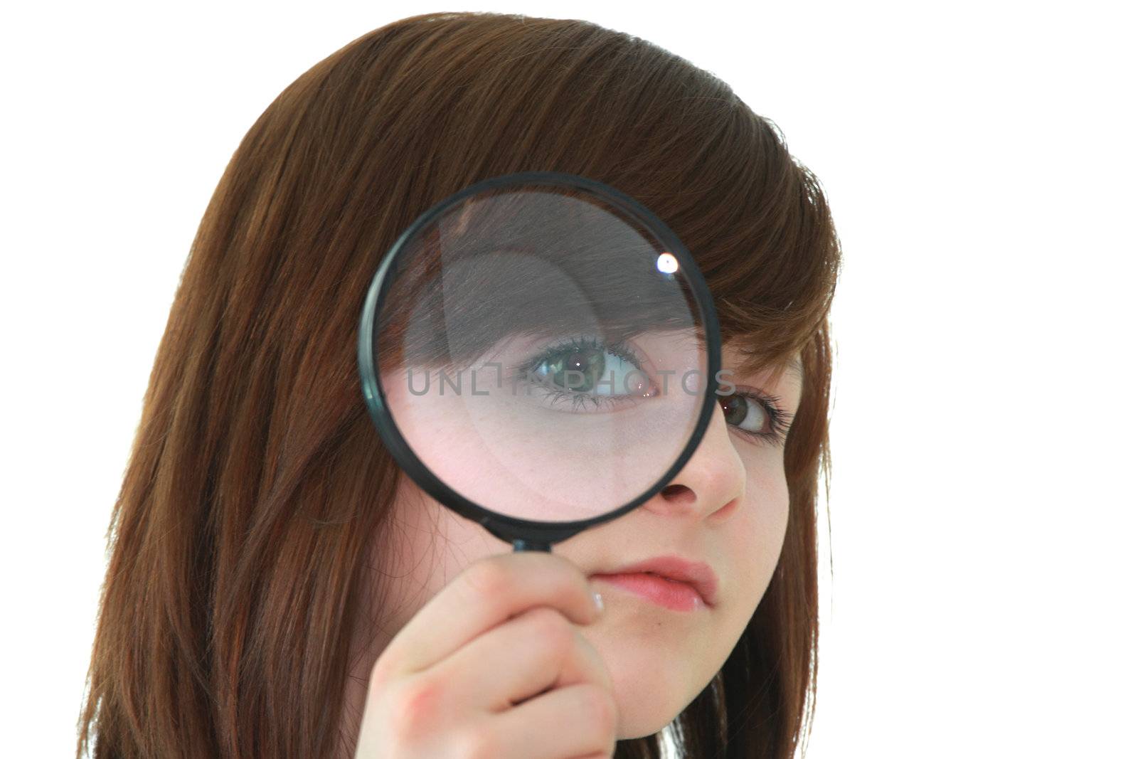 Young student with magnifier by BDS