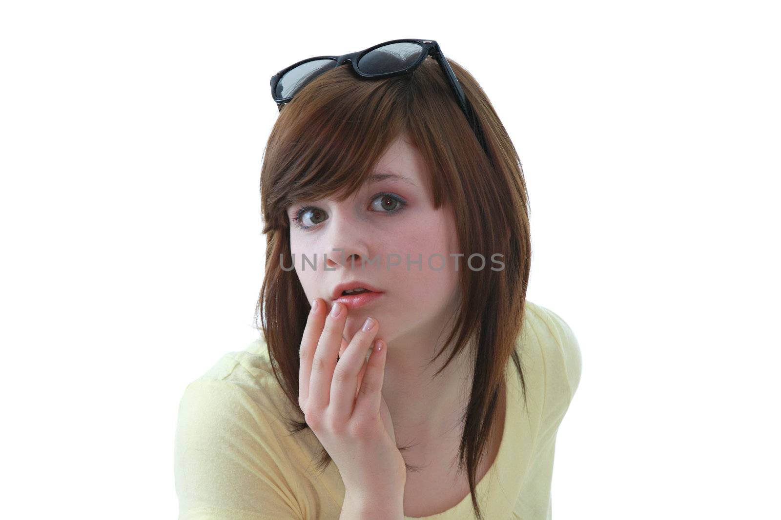 Young girl with black sunglases