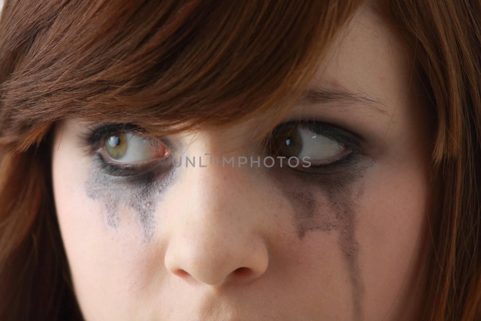 Crying girl with makeup by BDS