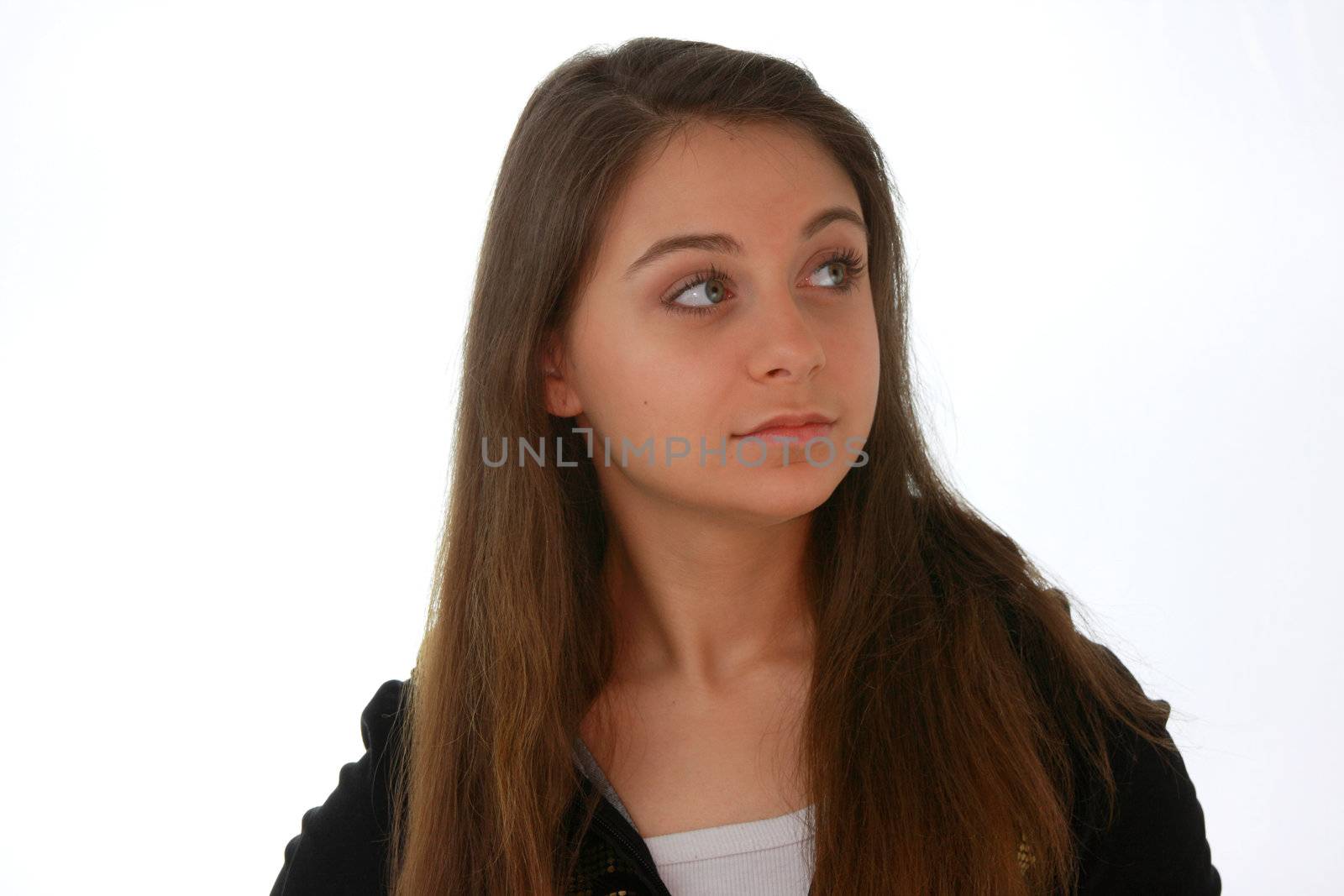 Teen portrait isolated on white background