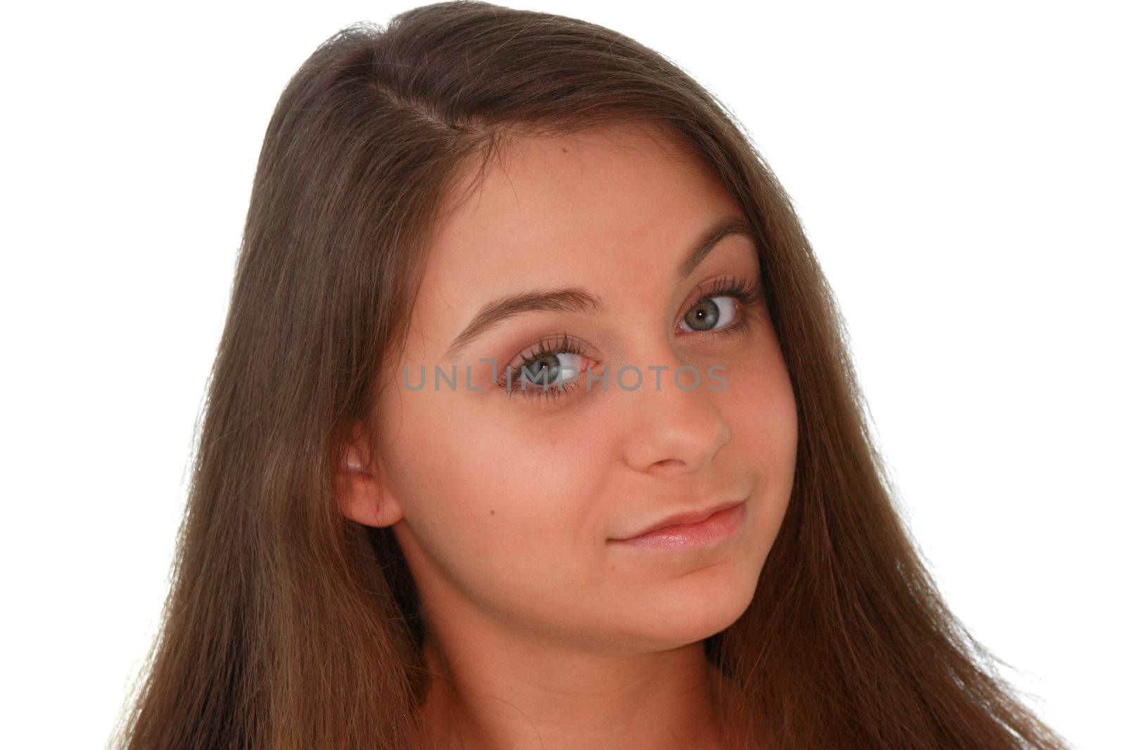Teen portrait isolated on white background