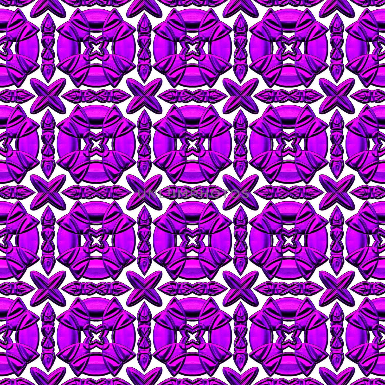 seamless texture of geometric violet to pink shapes on white