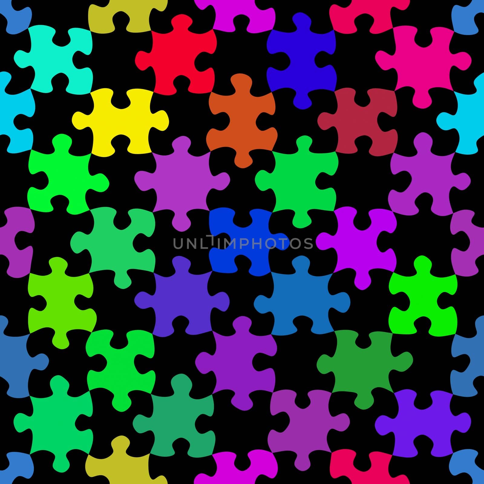 seamless texture of colorful jigsaw puzzle pieces
