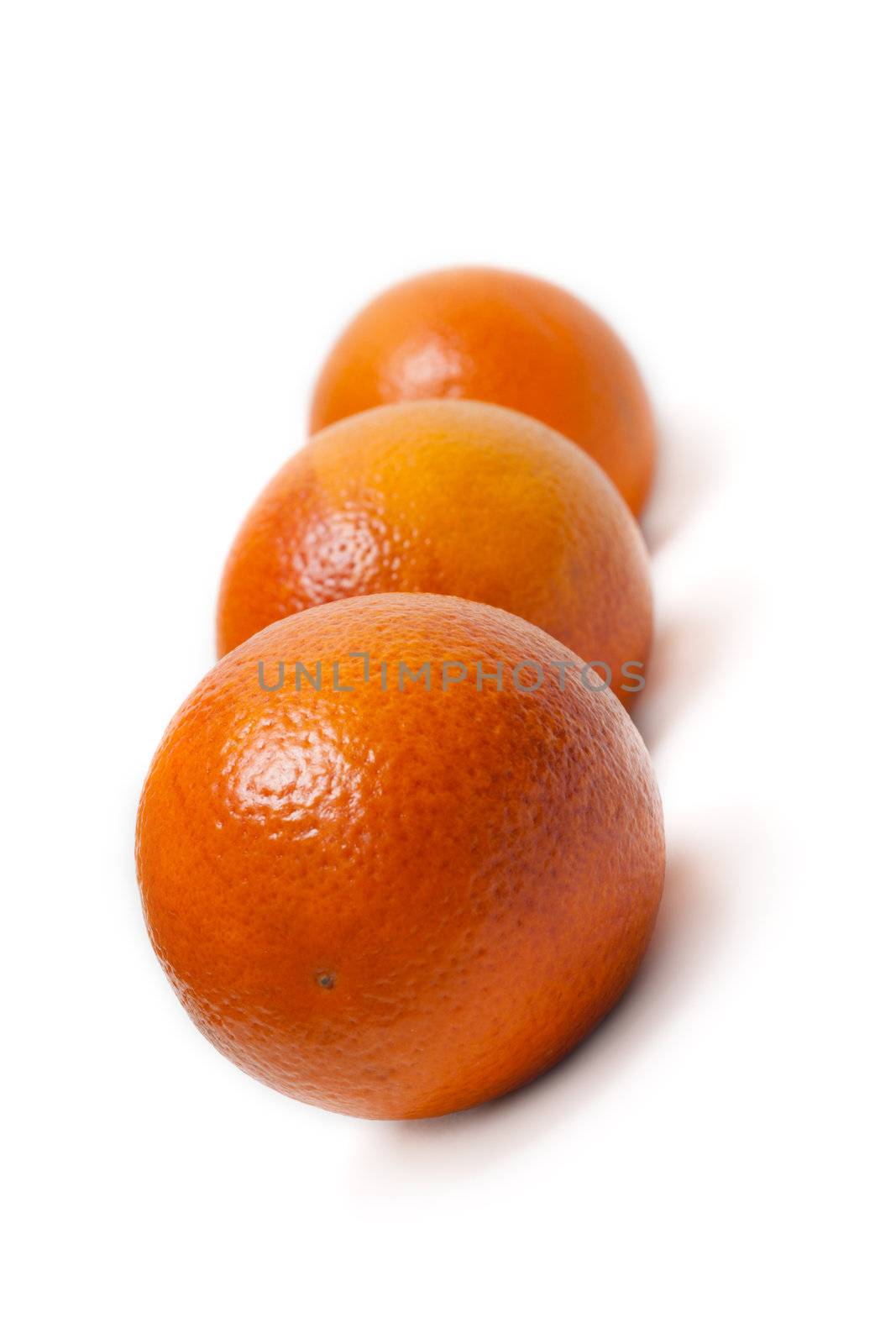Three oranges, invoice of the skin insulated on white background
