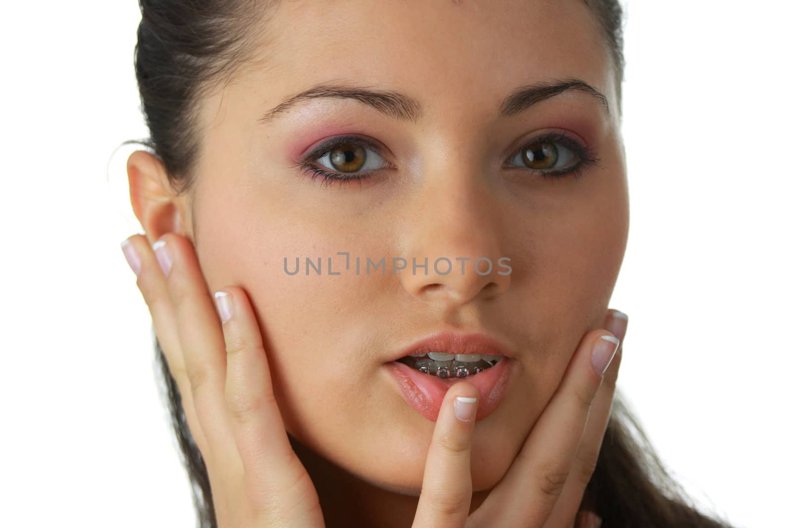 Beautiful girl with pink make up portrait by BDS