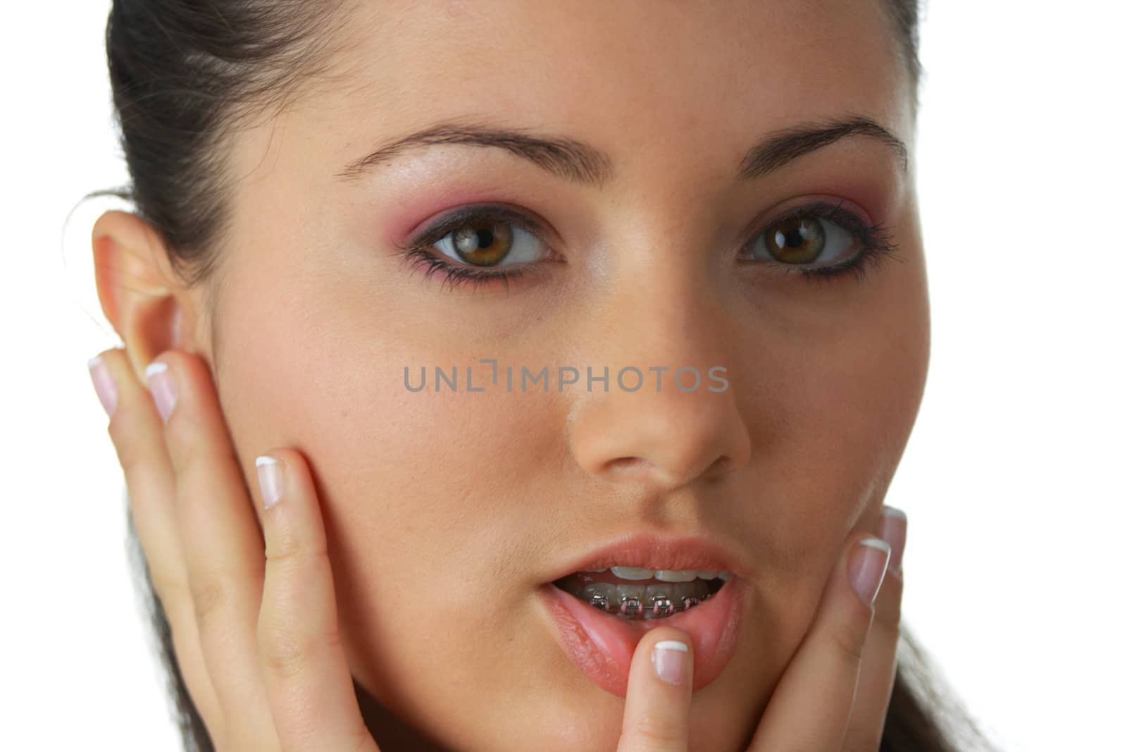 Beautiful girl with pink make up portrait by BDS