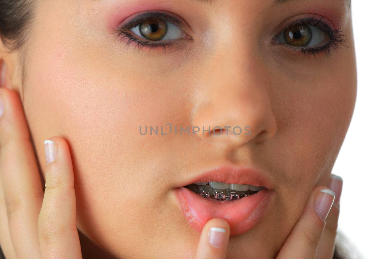 Beautiful girl with pink make up portrait by BDS