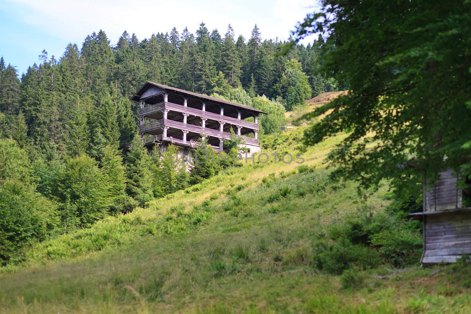 idylic contry home at montain in natur