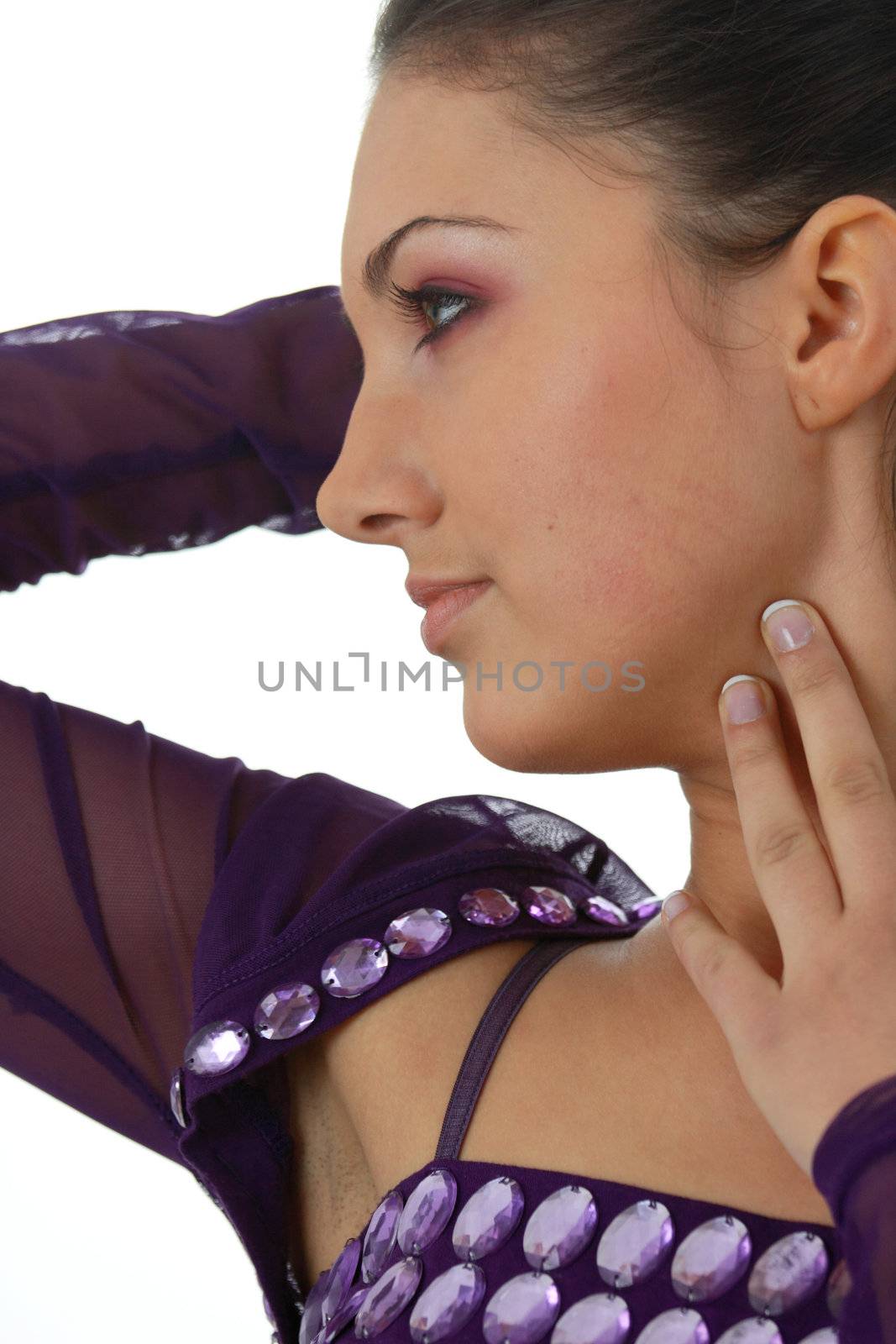 Portrait of sexy woman in violet