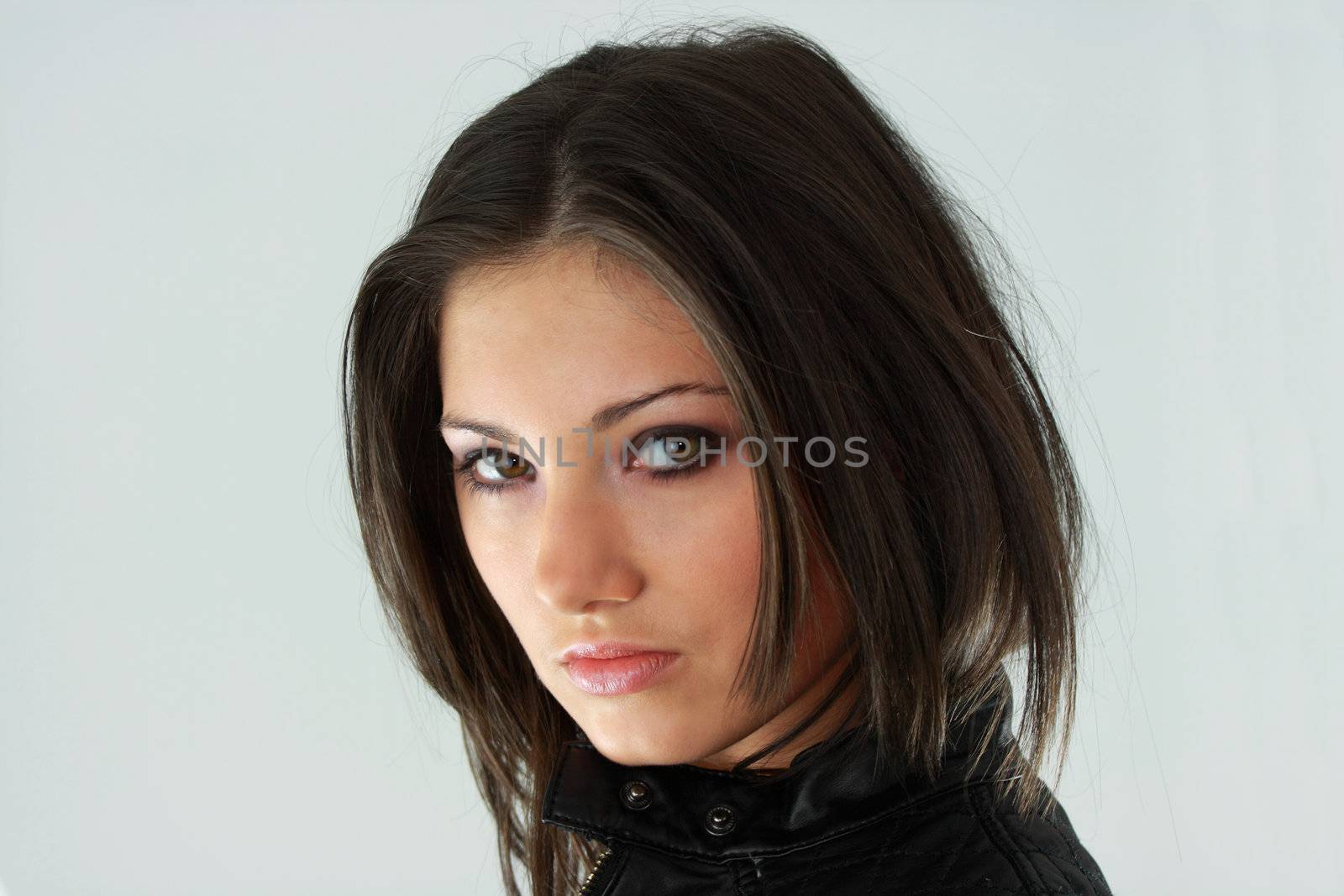Beautiful young woman in black