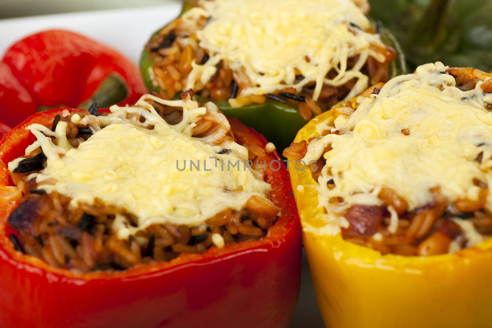 Stuffed Peppers Close Up.   by charlotteLake