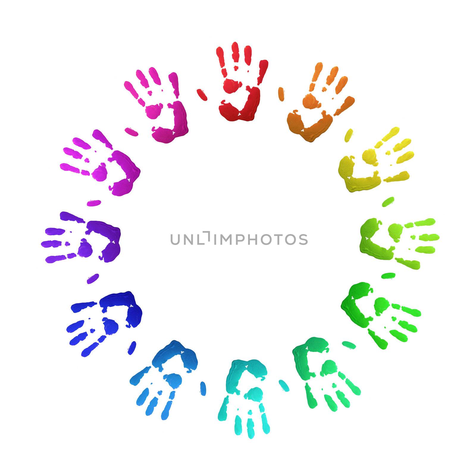 Colored handprints by PlanctonVideo